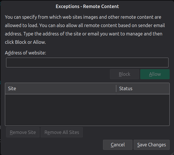 Approved senders list